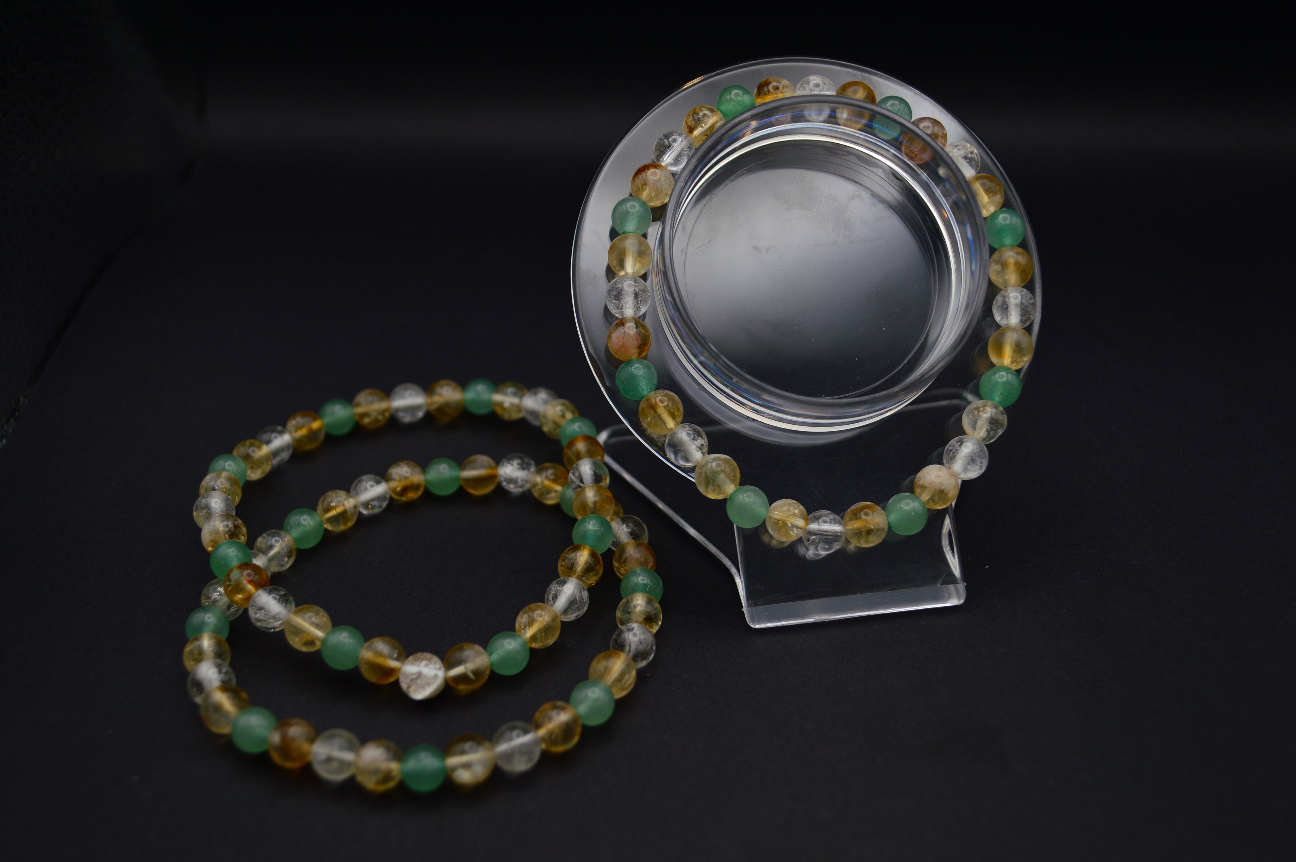 Bracelet Citrine Et Aventurine Verte – Perles 8 Mm, Pierres Naturelles, Chance Richesse Abondance