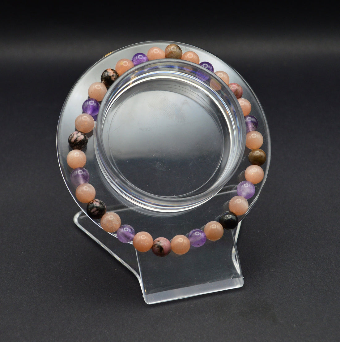 Amethyst, Peach Moonstone & Rhodonite