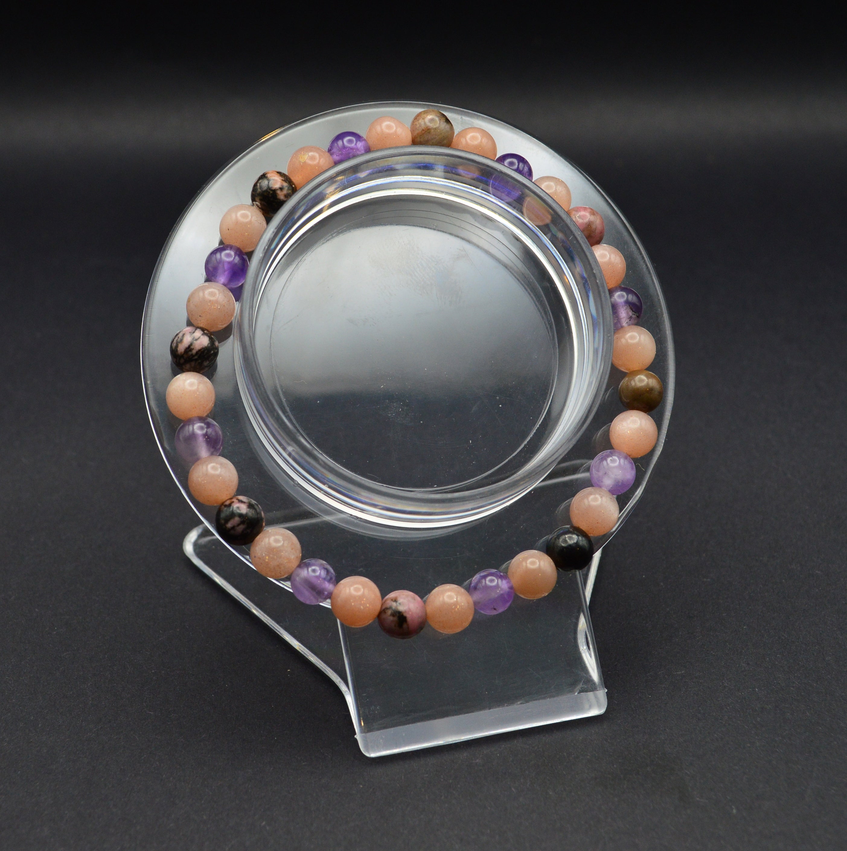 Amethyst, Peach Moonstone & Rhodonite