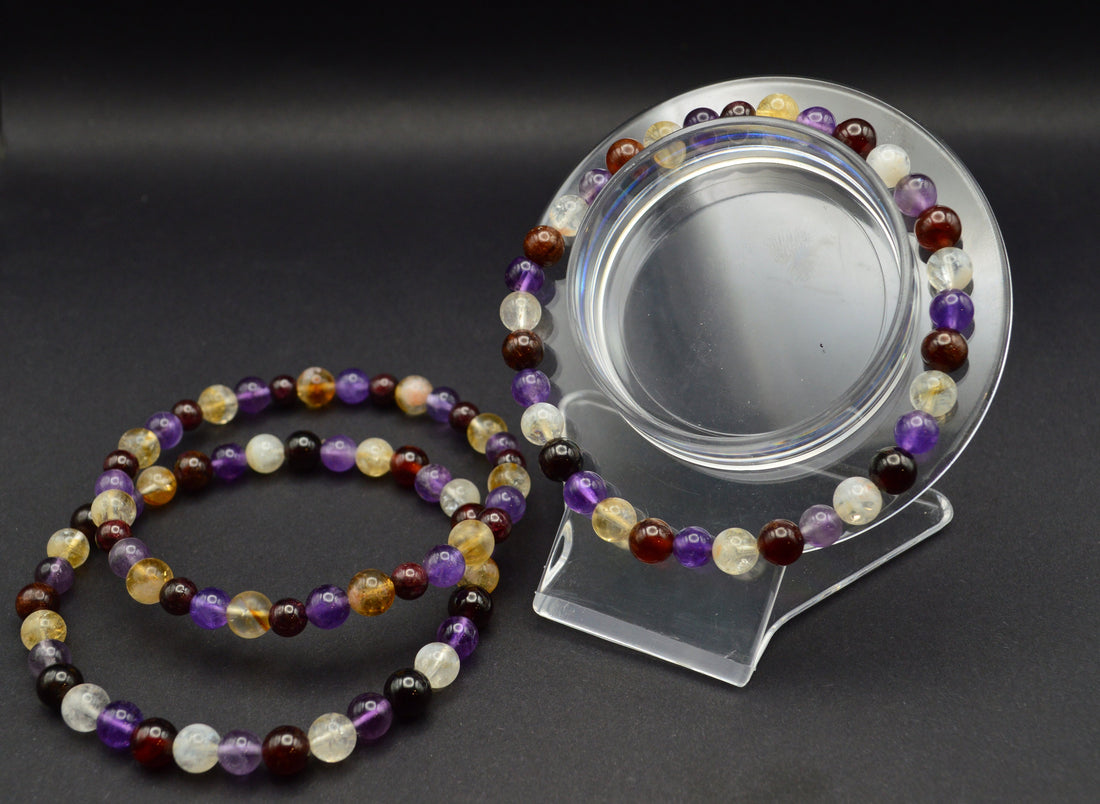 Amethyst, Citrine & Garnet