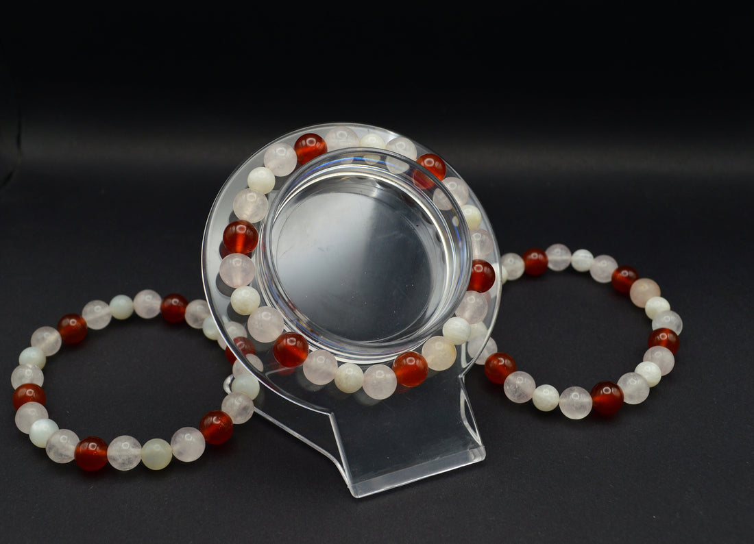 Carnelian, Moonstone & Rose Quartz