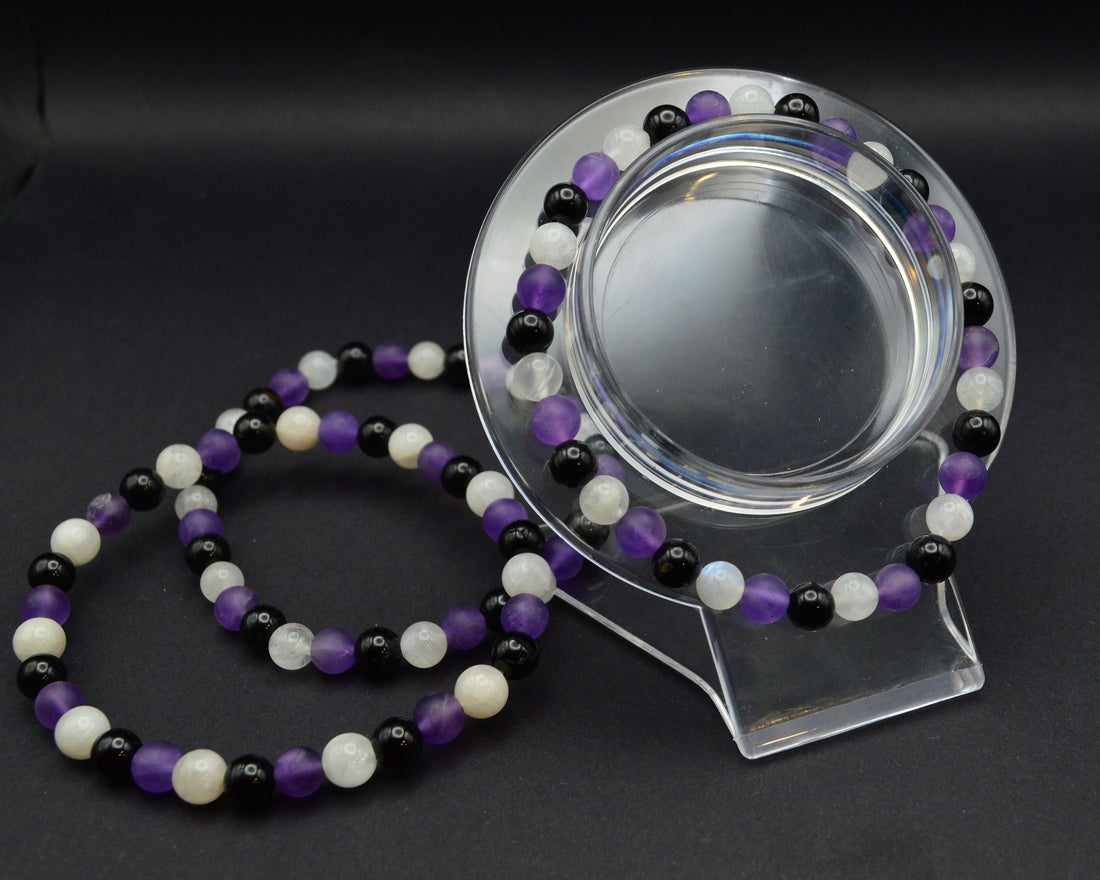 Amethyst, Black Tourmaline & Moonstone