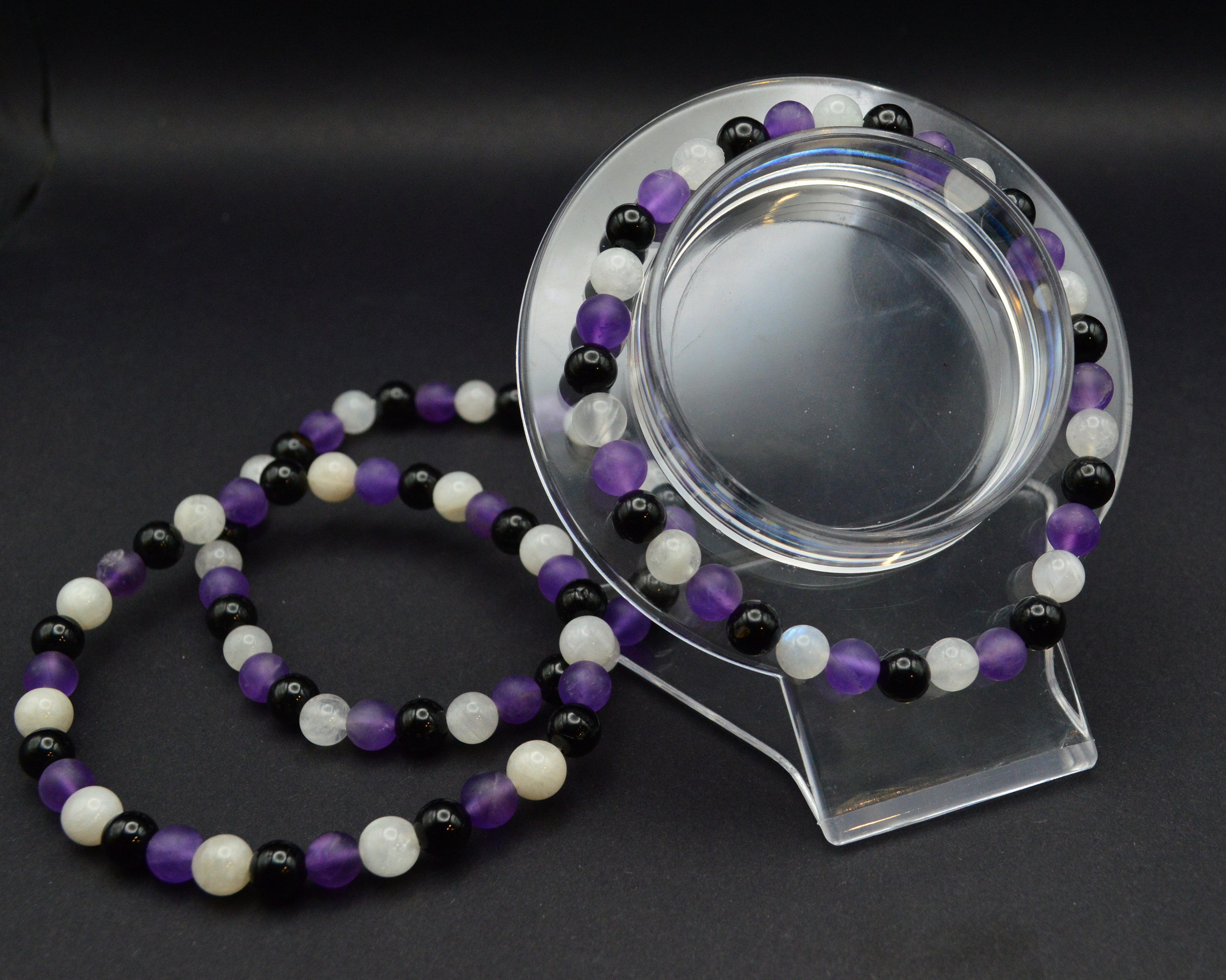 Amethyst, Black Tourmaline & Moonstone