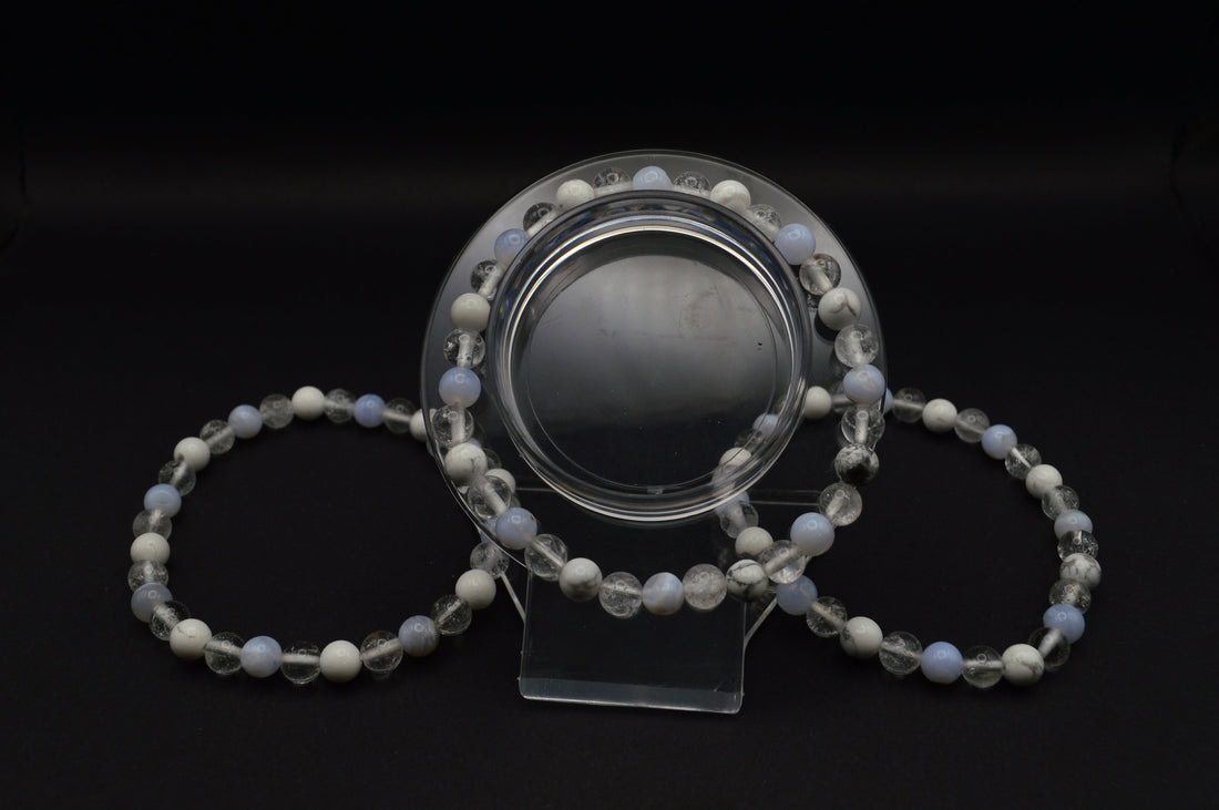 Blue Lace Agate, Clear Quartz & Howlite