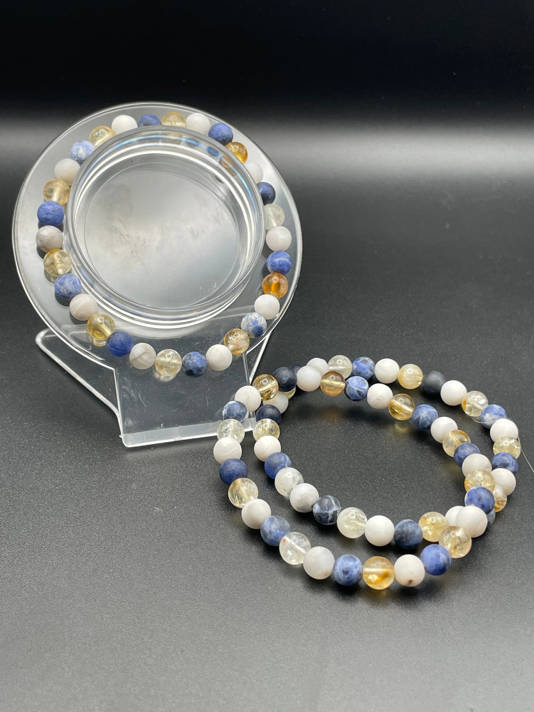 Citrine, White Dragon Agate & Sodalite (Matte) – The Navy Bracelet