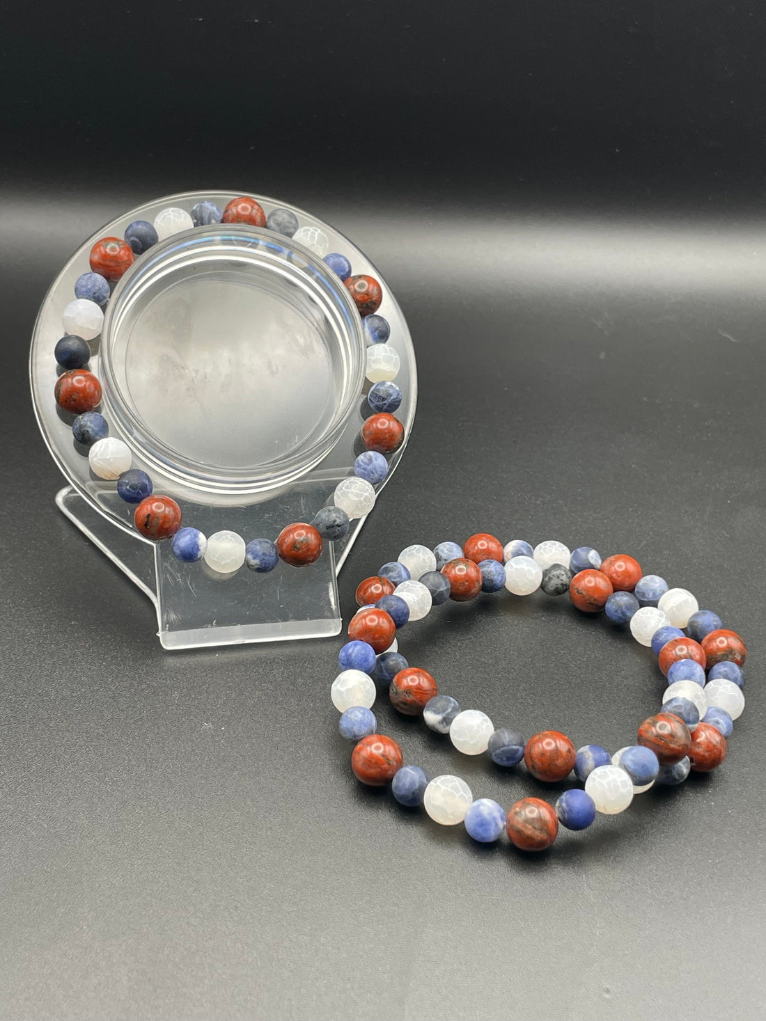 White Dragon Agate, Sodalite & Poppy Jasper – The Coast Guard Bracelet