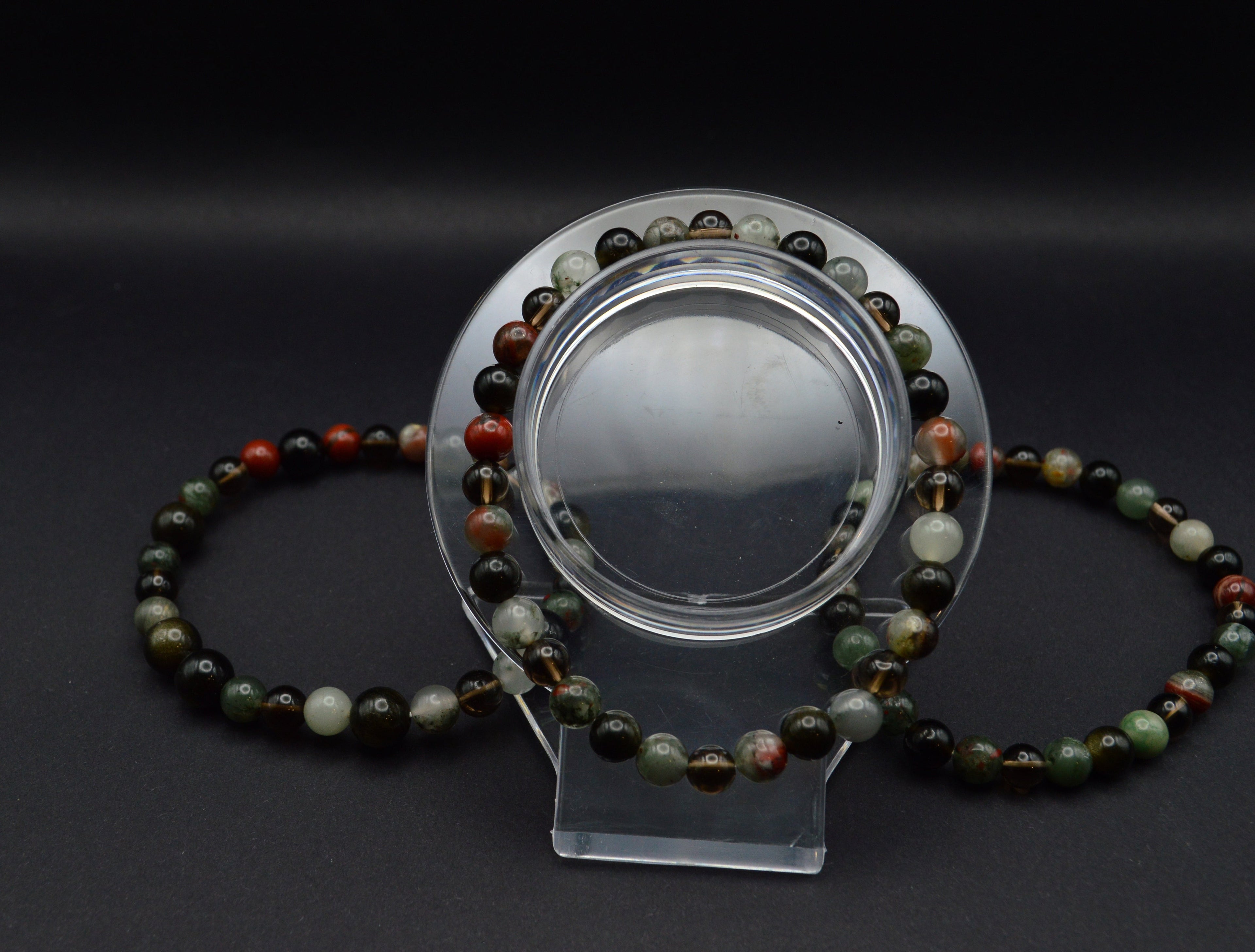 Bloodstone, Obsidian & Smoky Quartz