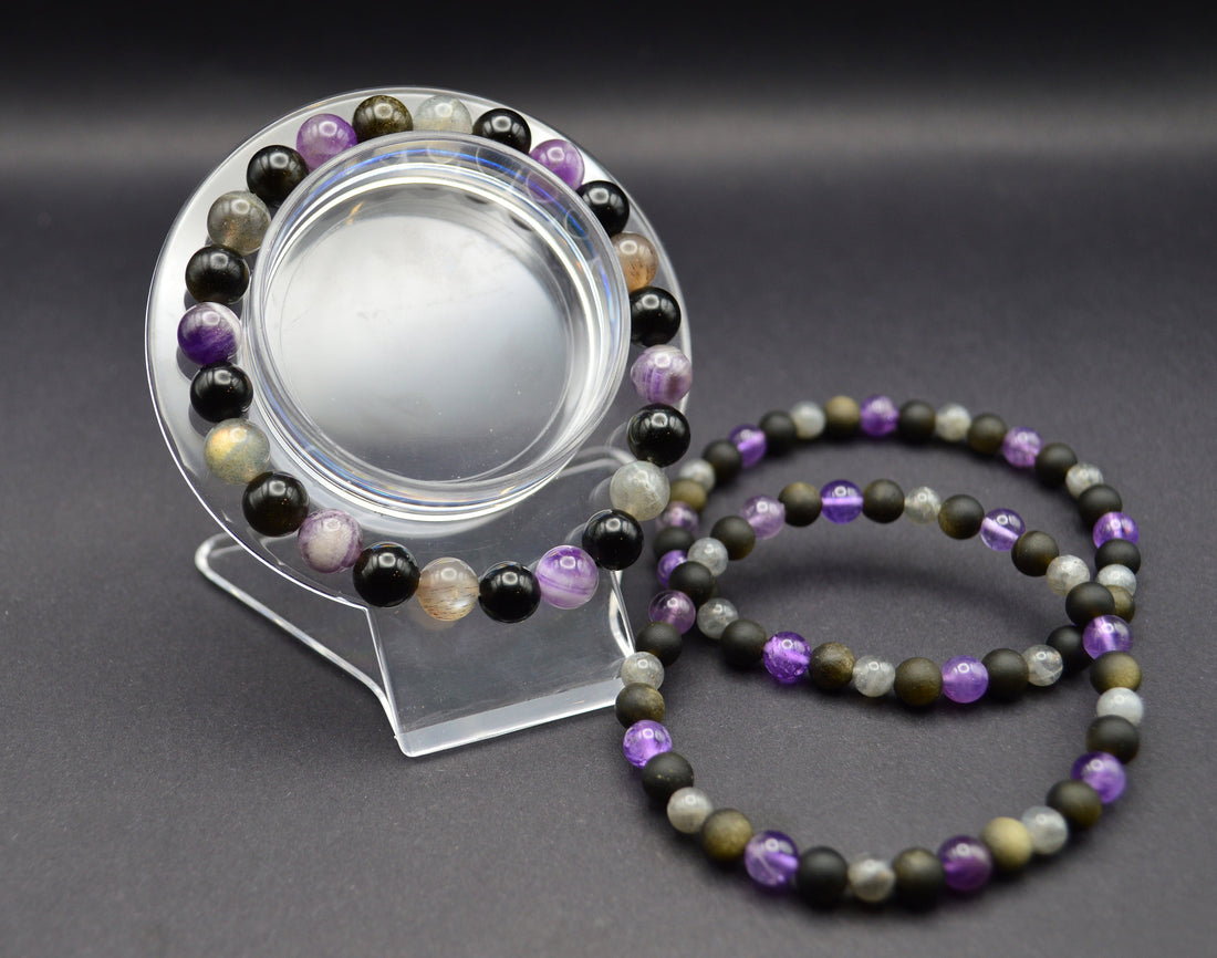 Amethyst, Labradorite & Obsidian