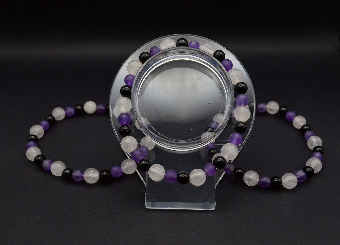 Amethyst, Black Tourmaline & Rose Quartz