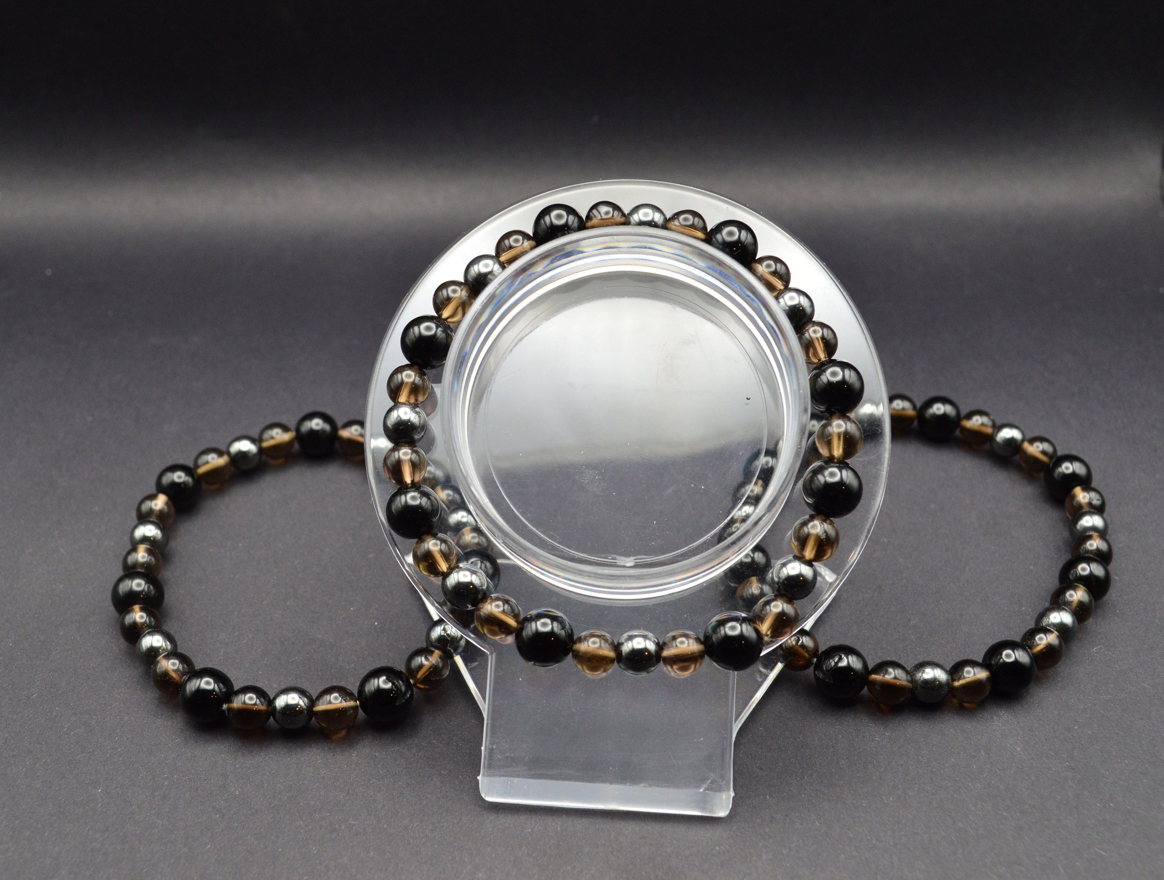 Hematite, Black Onyx & Smoky Quartz