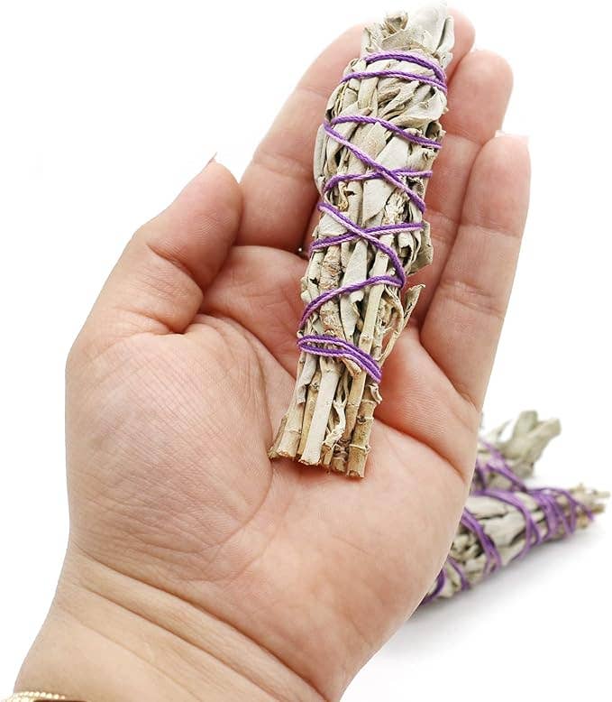 Mini White Sage Smudge Stick | 4-Inch Cleansing Bundle