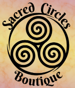 Logo of Sacred Circles Boutique with three interlocking circles on a gradient background