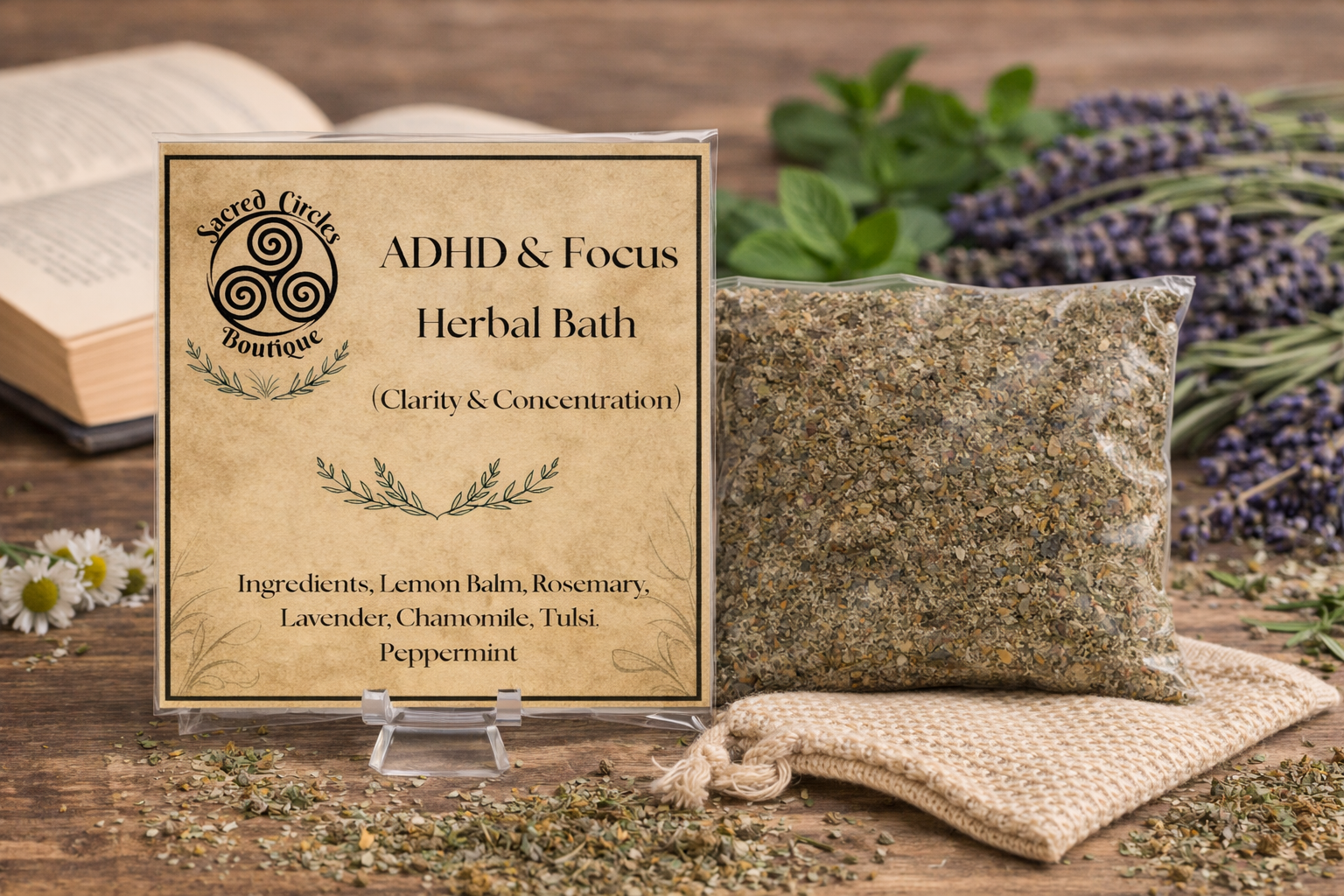 Focus Blend Bath Soak | Herbal Epsom Salt Soak