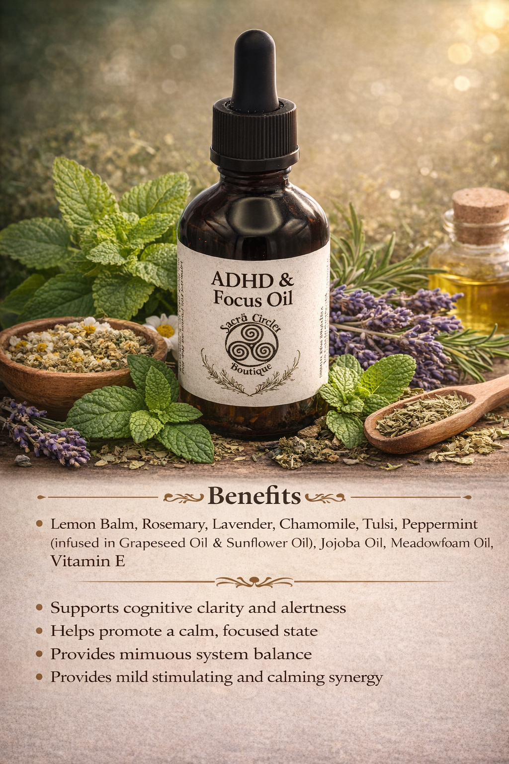 Focus Blend Body Oil | Lightweight Botanical Oil for Daily Routine