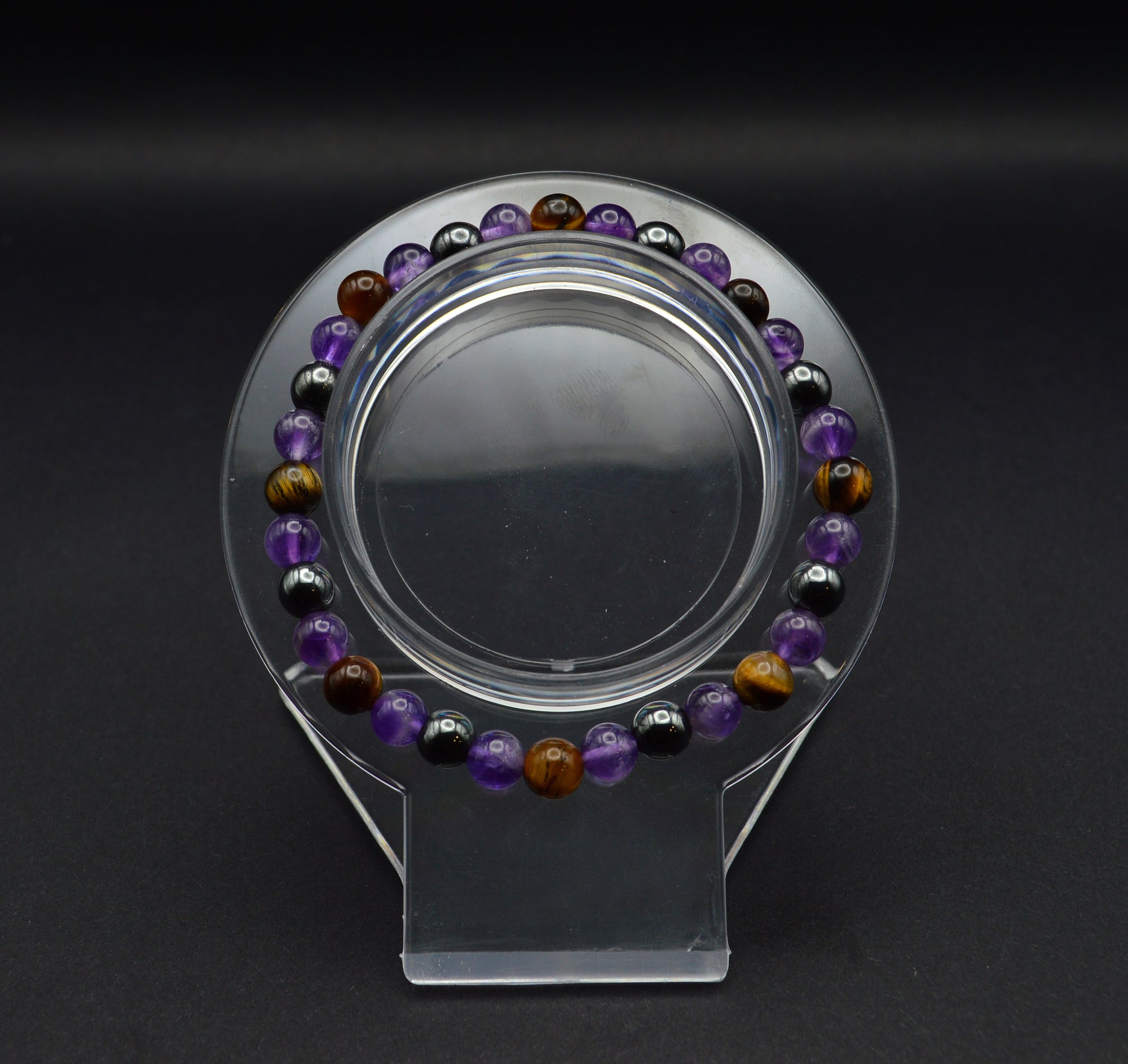 Focus & Grounding Bracelet – Amethyst, Hematite & Tiger’s Eye