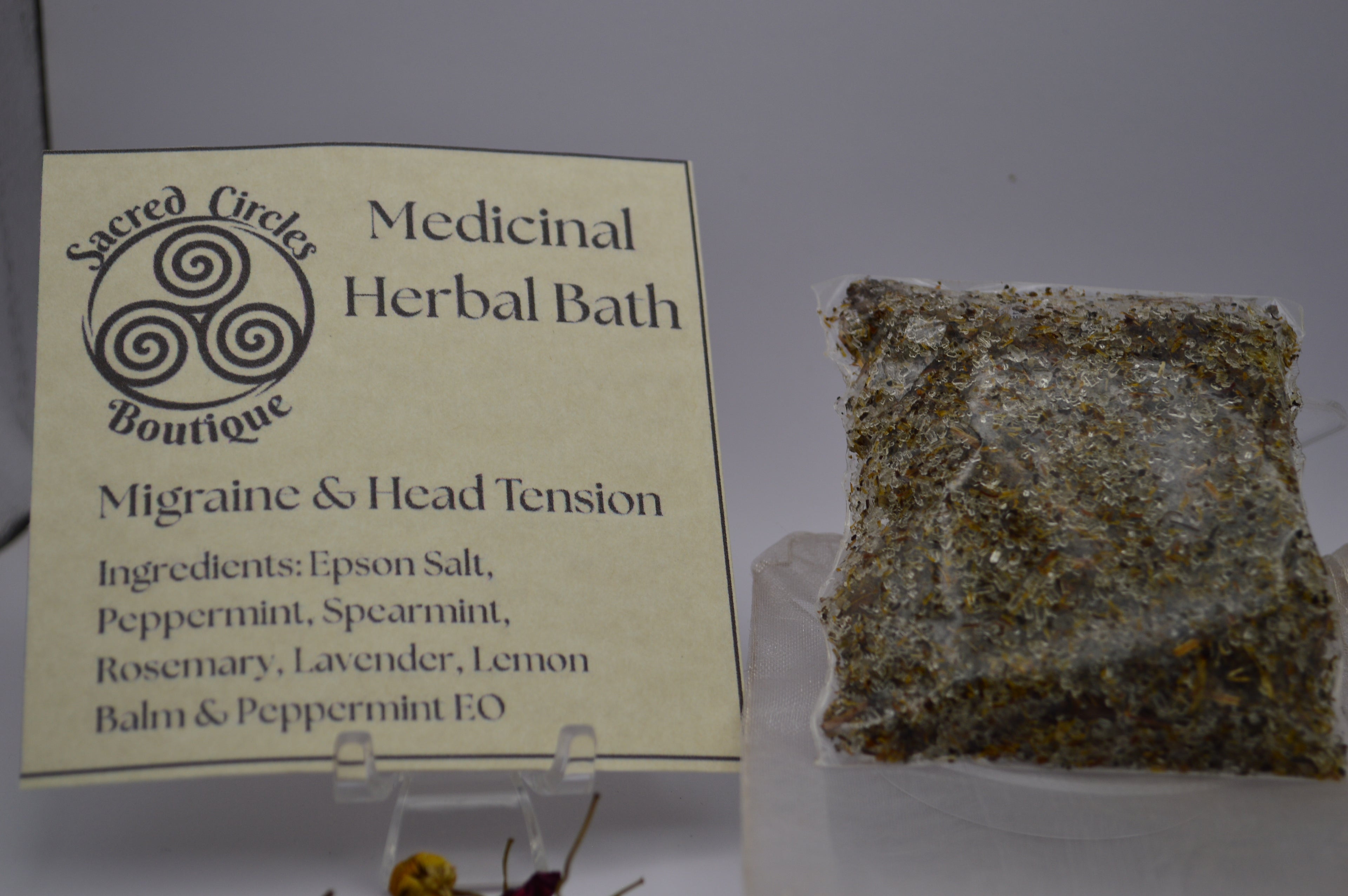 Head & Temple Blend Bath Soak | Herbal Epsom Salt Soak