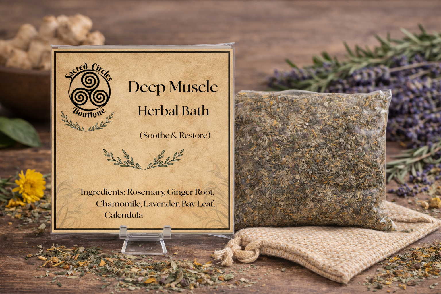 Muscle Support Bath Soak | Herbal Epsom Salt Soak