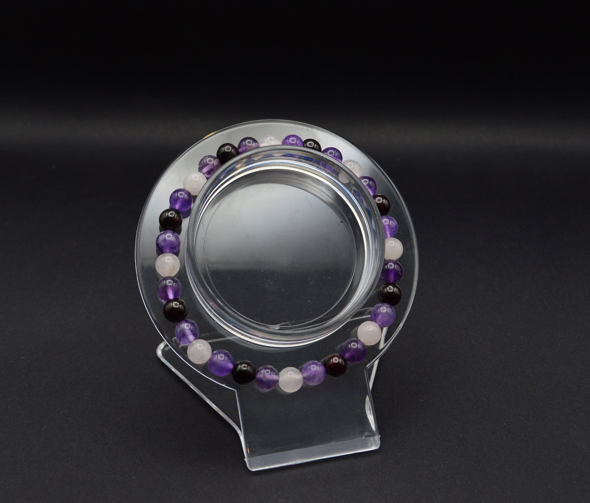 Passion & Love Bracelet – Amethyst, Garnet & Rose Quartz