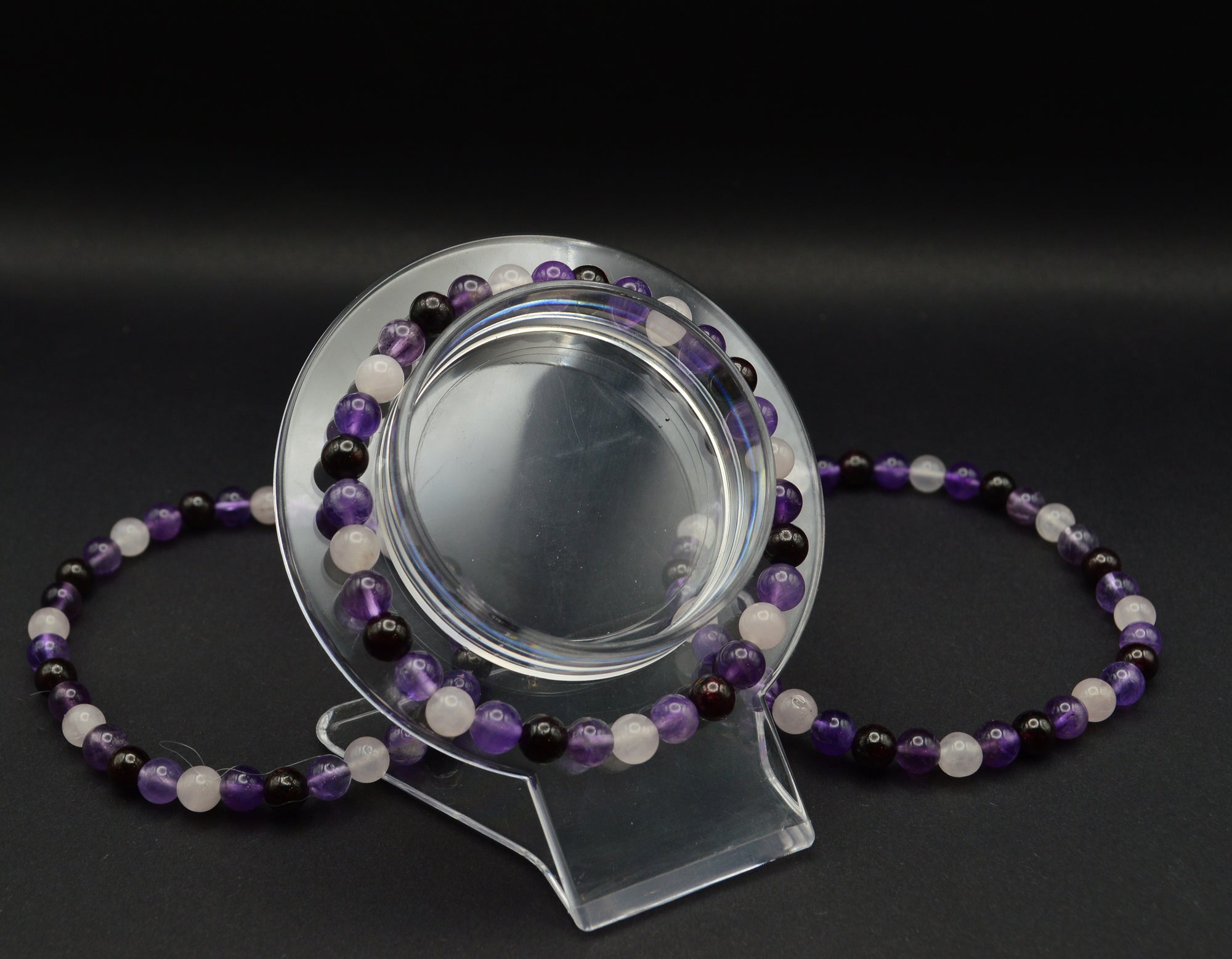 Passion & Love Bracelet – Amethyst, Garnet & Rose Quartz