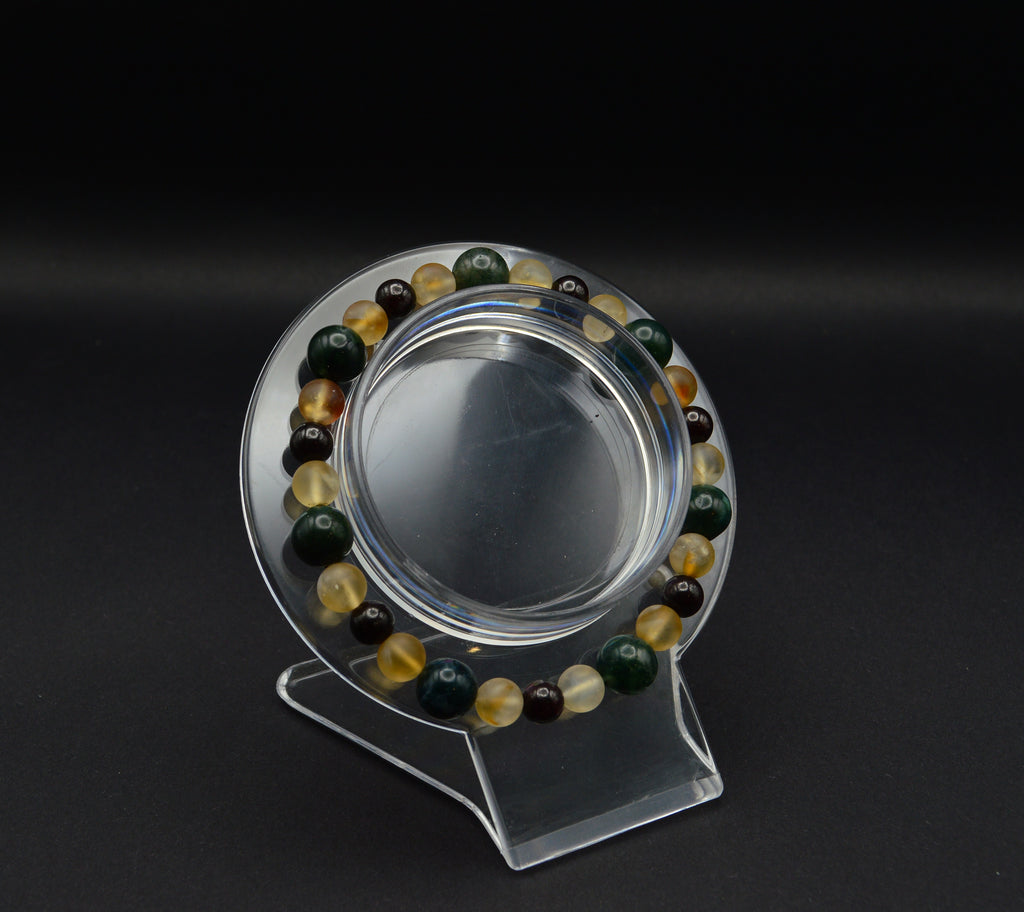 Abundant Growth Bracelet – Citrine, Garnet & Moss Agate