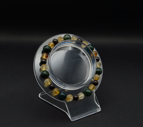 Abundant Growth Bracelet – Citrine, Garnet & Moss Agate