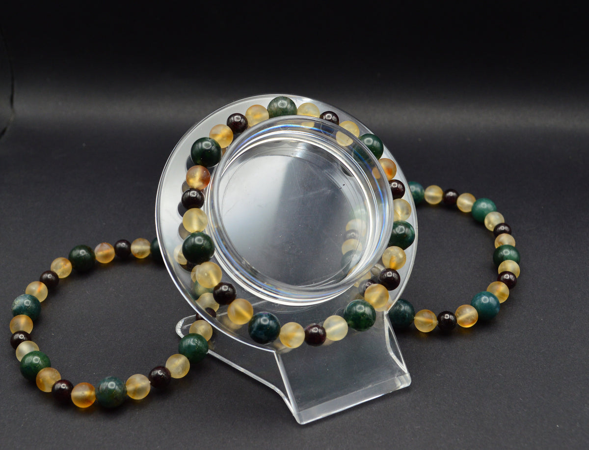 Abundant Growth Bracelet – Citrine, Garnet & Moss Agate