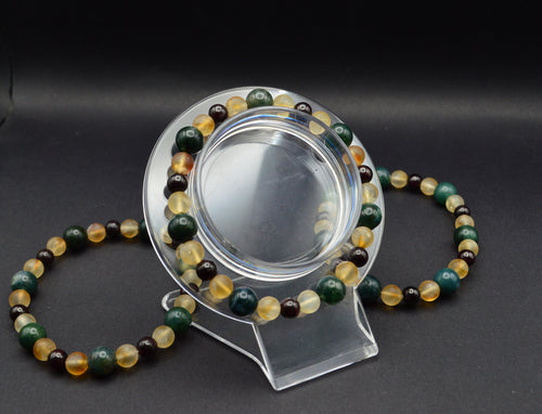 Abundant Growth Bracelet – Citrine, Garnet & Moss Agate