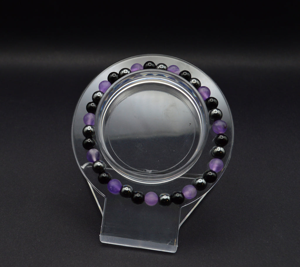 Amethyst, Black Tourmaline & Hematite