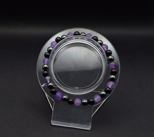 Amethyst, Black Tourmaline & Hematite