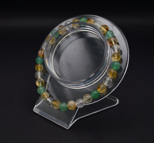 Abundance & Luck Bracelet – Clear Quartz, Green Aventurine & Citrine