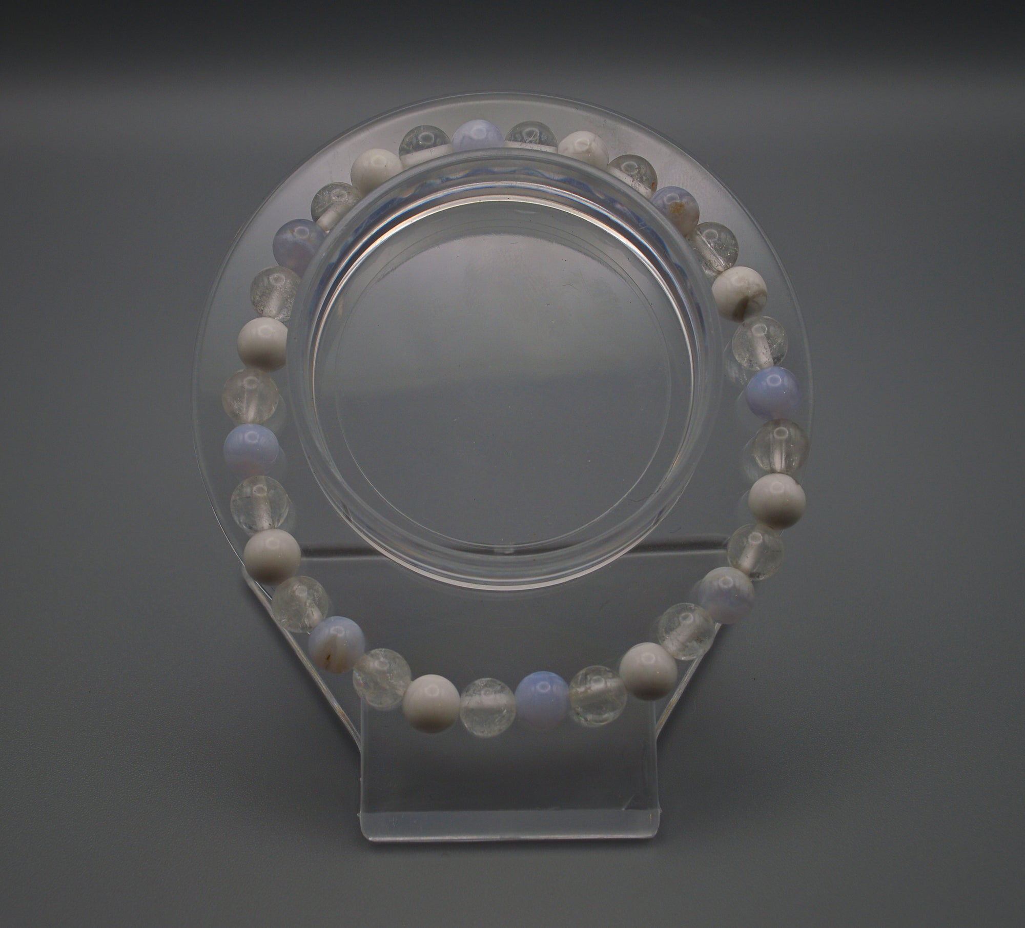 Peace & Clarity Bracelet – Blue Lace Agate, Clear Quartz & Howlite