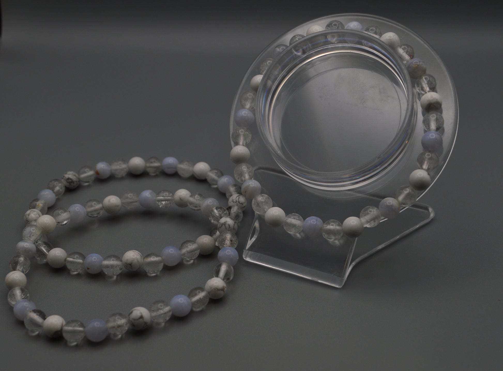 Blue Lace Agate, Clear Quartz & Howlite
