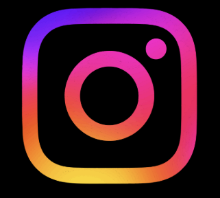 Gradient logo with a colorful circle on a black background