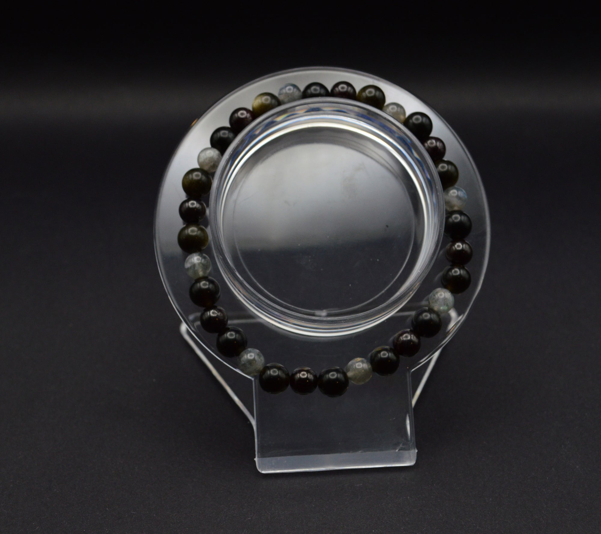 Fierce Feminine Power Bracelet – Garnet, Labradorite & Obsidian