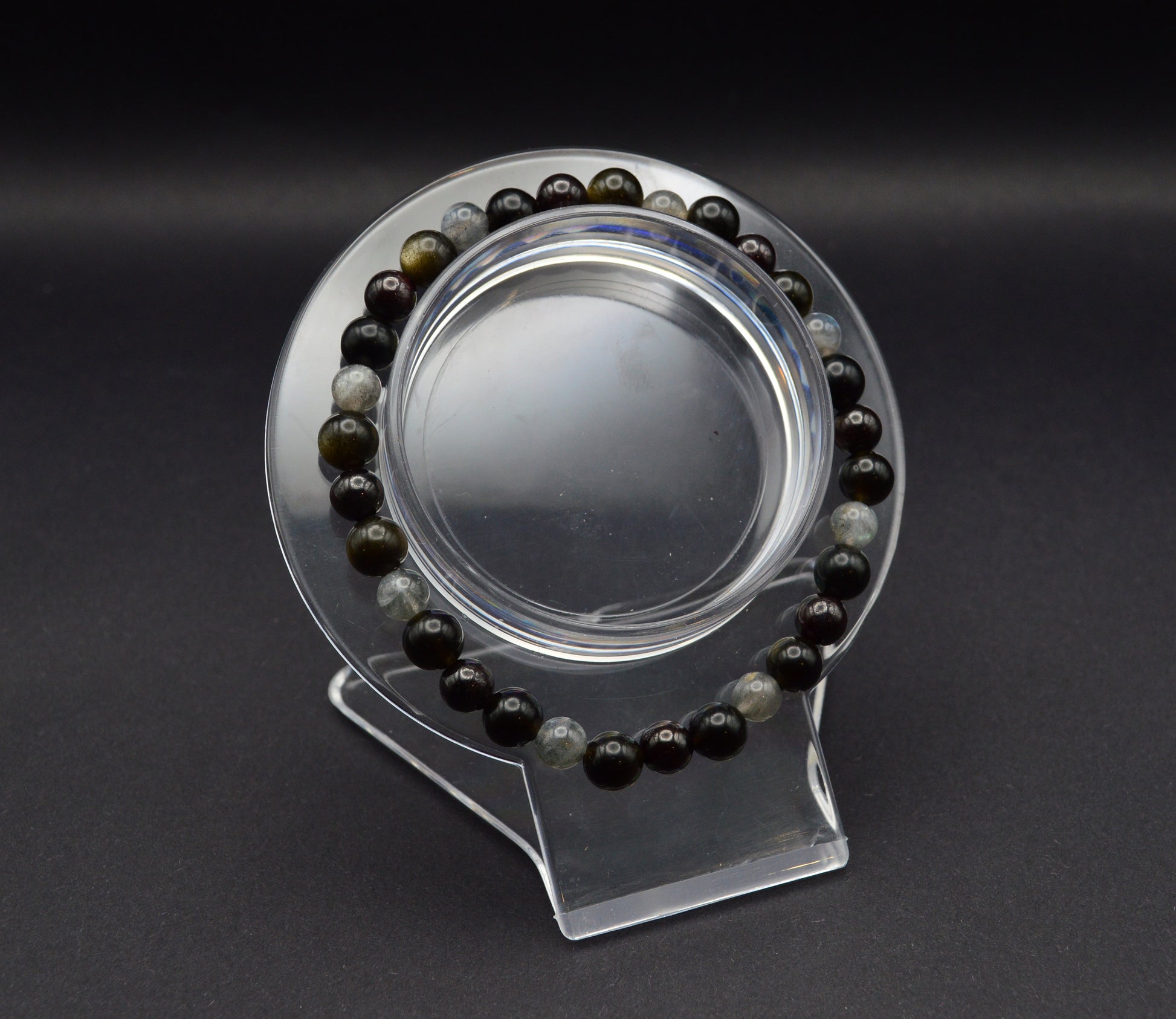 Garnet, Labradorite & Obsidian