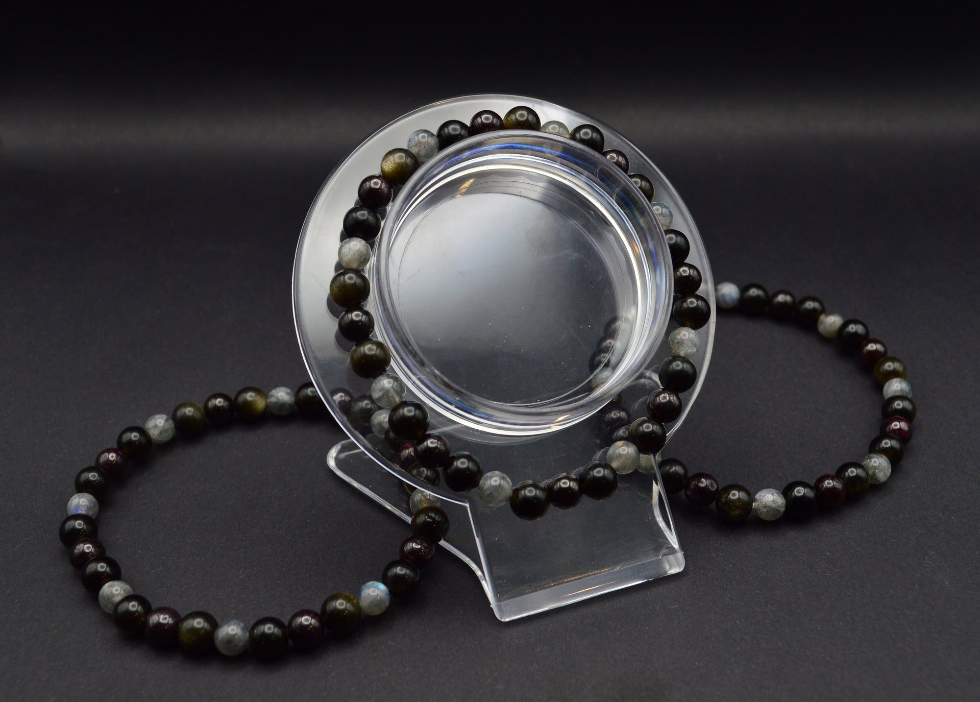 Fierce Feminine Power Bracelet – Garnet, Labradorite & Obsidian