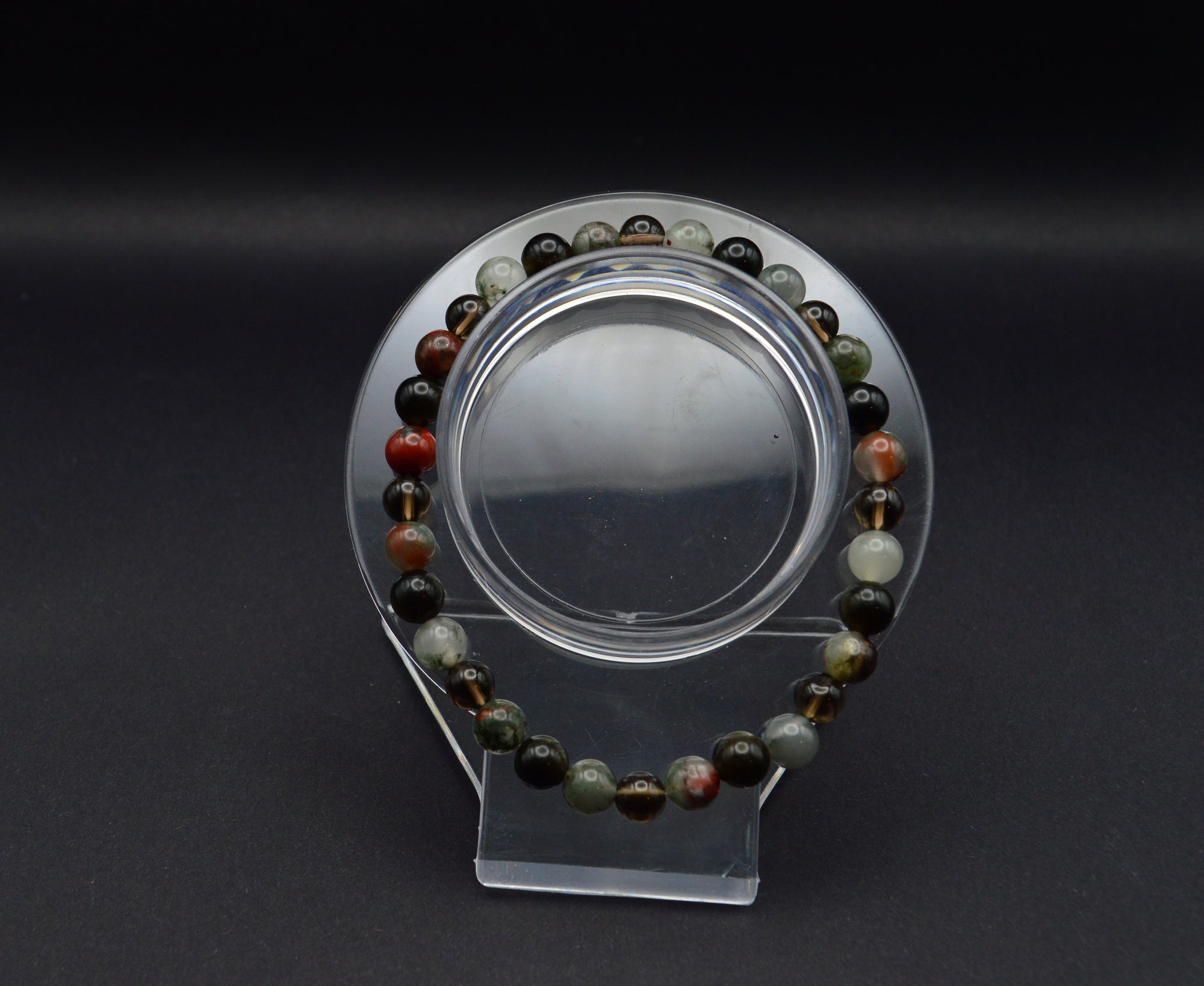 Shadow Strength Bracelet – Bloodstone, Obsidian & Smoky Quartz