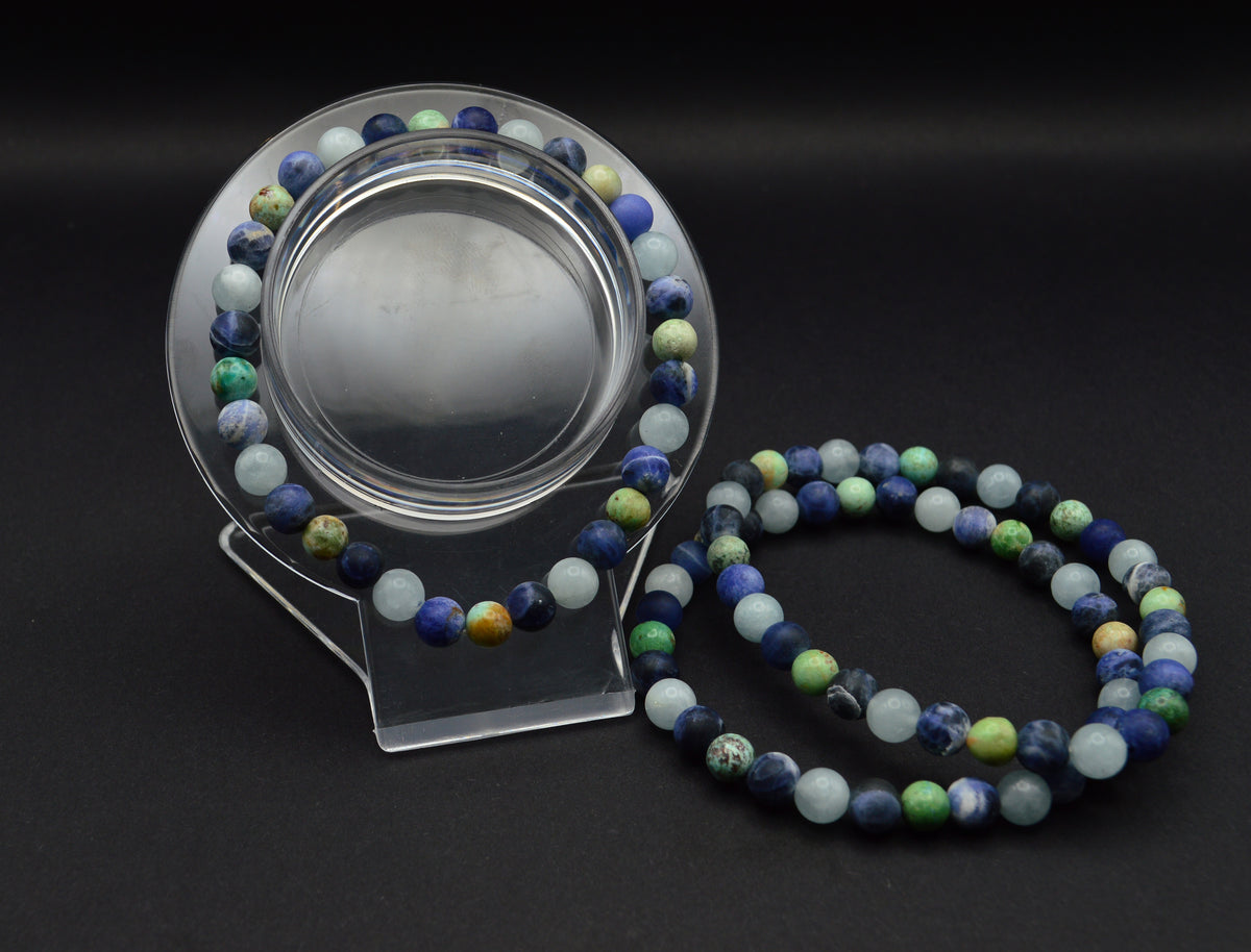 Calm & Communication Bracelet – Aquamarine, Sodalite & Turquoise