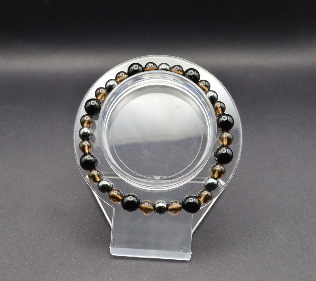Hematite, Black Onyx & Smoky Quartz