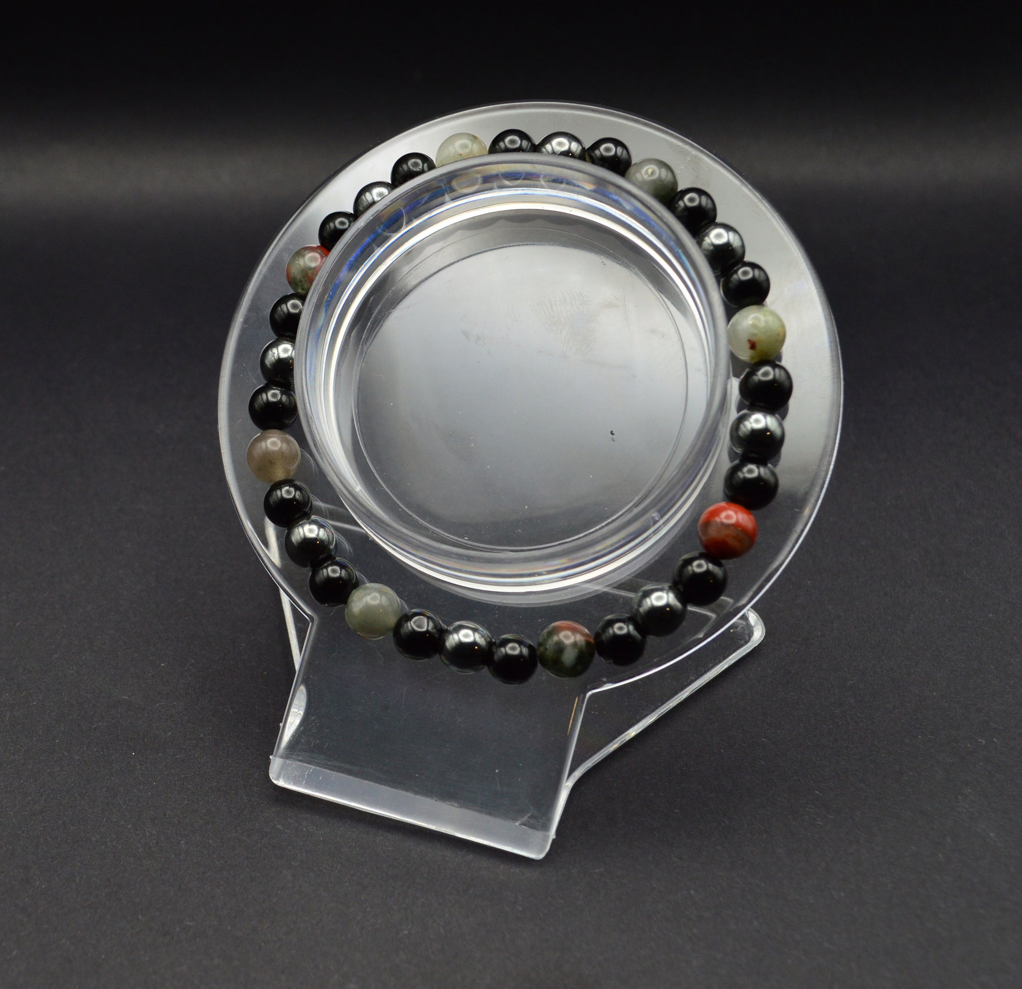 Resilience & Shielding Bracelet – Black Tourmaline, Bloodstone & Hematite