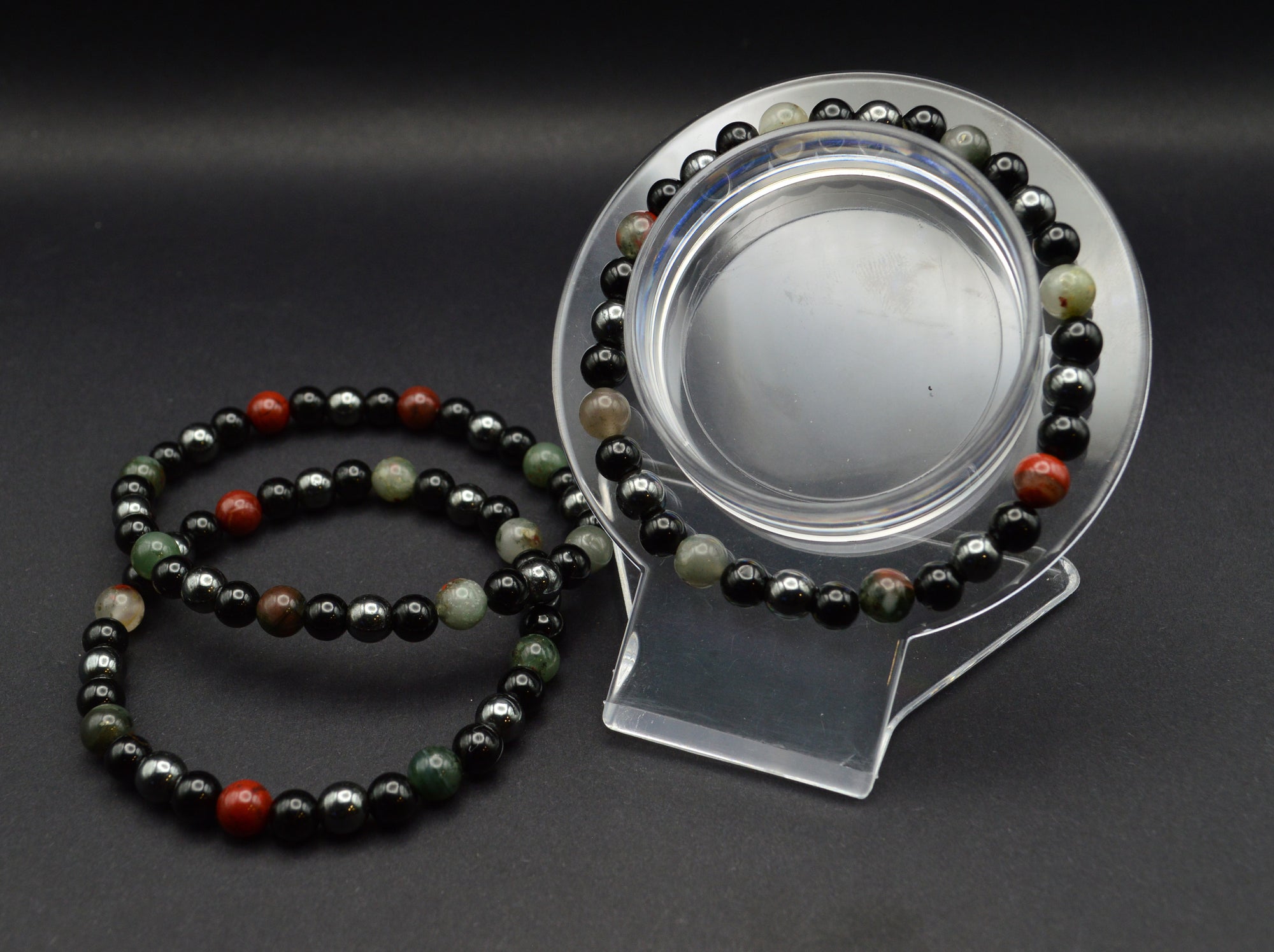 Resilience & Shielding Bracelet – Black Tourmaline, Bloodstone & Hematite