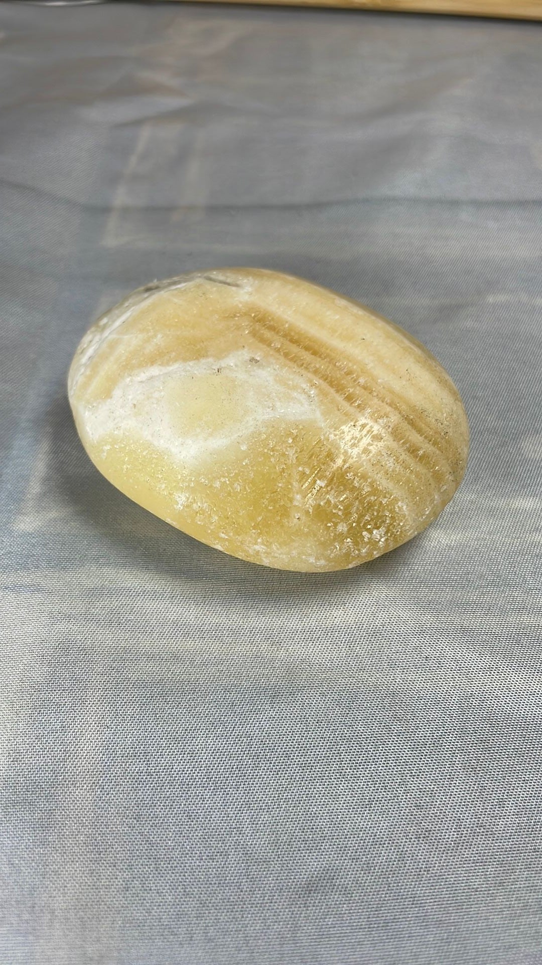 Yellow Calcite Palm Stone